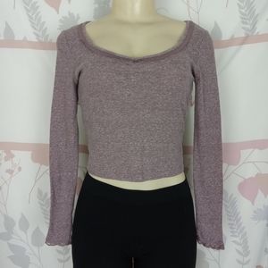 Women's Lavender Long Sleeve Scoop Neck Edge top Size Medium